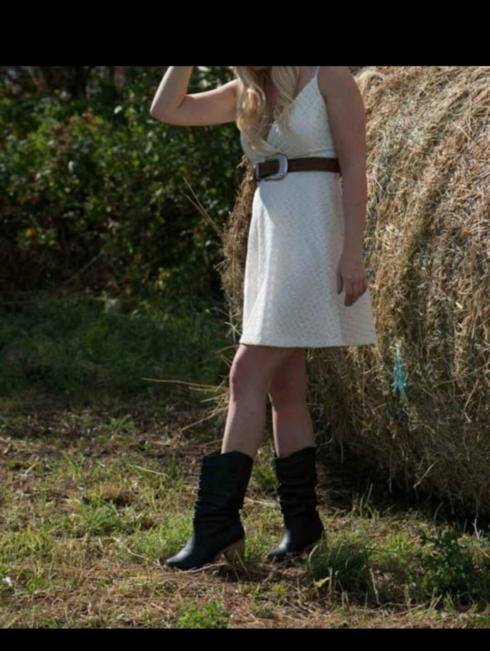 le chateau White Textured Mini Dress